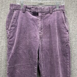 Brooks Brothers Pants Mens 33x30 Milano Fit Corduroy Stretch Purple Chino Preppy